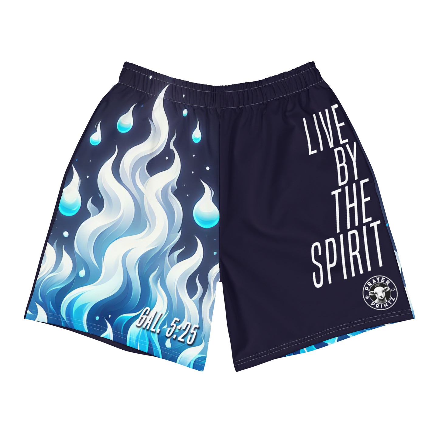 Live by the Spirit Men's Recycled Athletic Shorts by Raul Anthony Monge