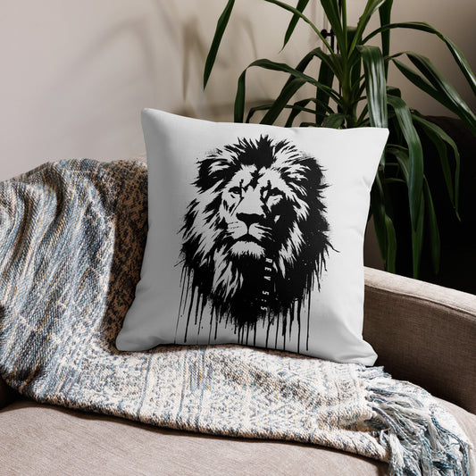 Graffiti Lion Of Judah Premium Pillow by Raul Anthony Monge