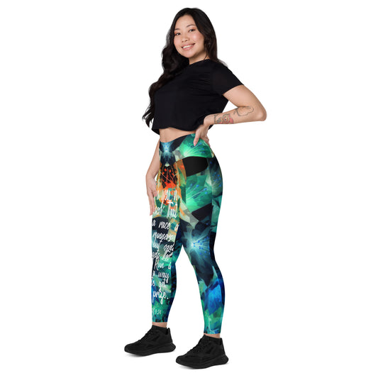 Run the Race Leggings by Raul Anthony Monge, with Pockets