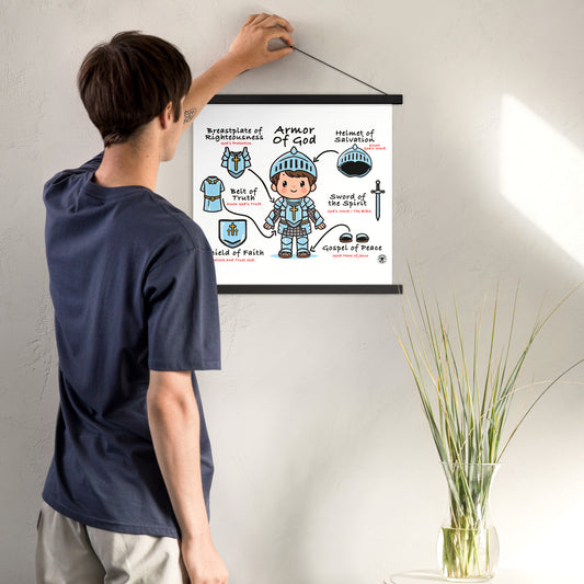 Armor Of God Kids, Boys Wall Art Poster with Hangers by Raul Anthony Monge