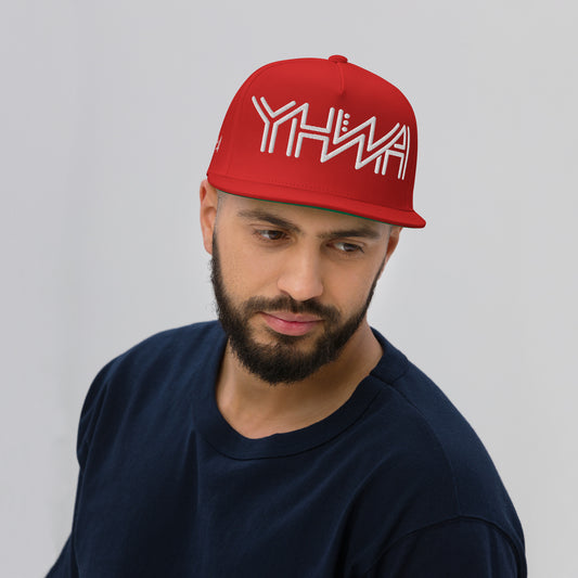 YHWH Embroidered Flat Bill Cap Hat by Raul Anthony Monge