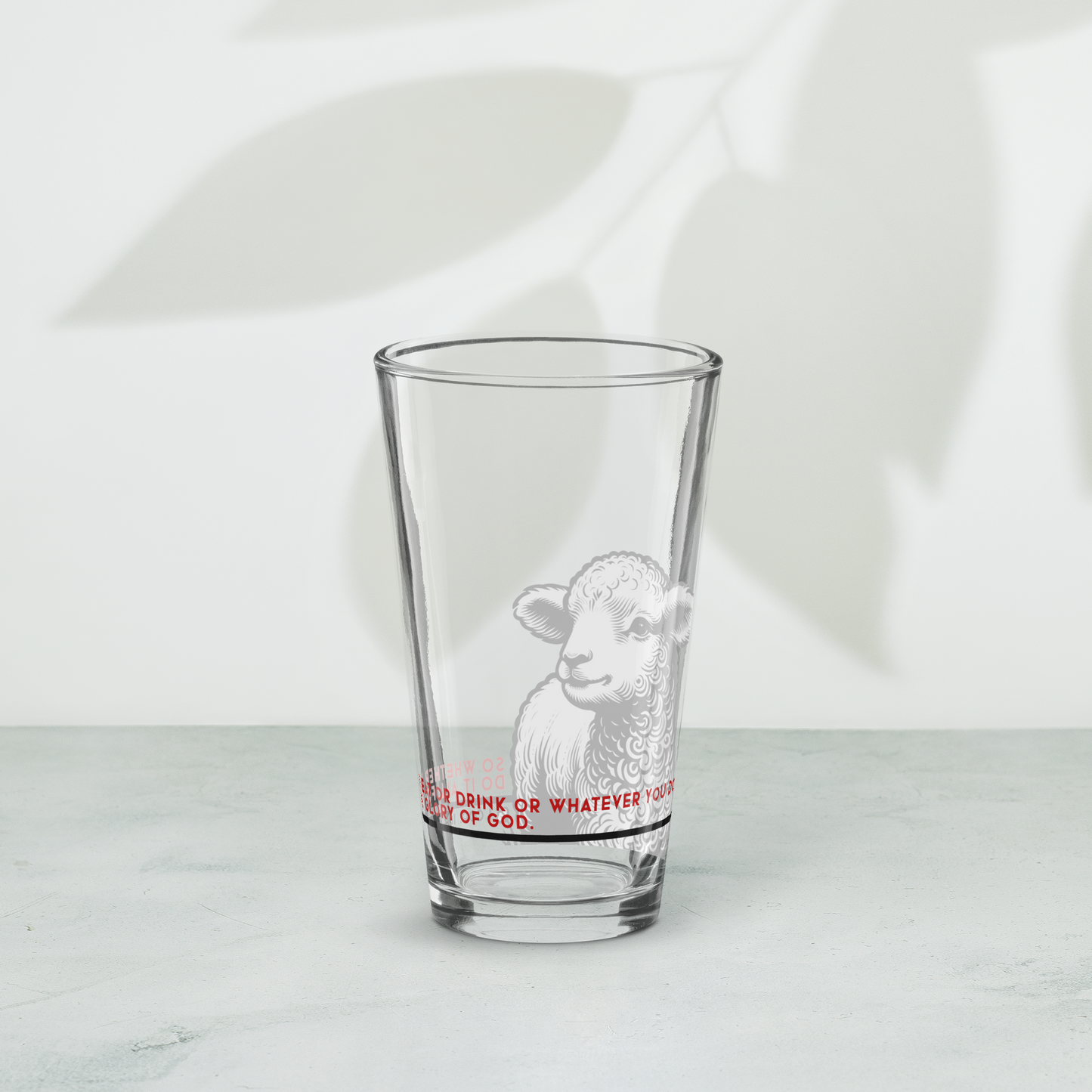 The Lamb Shaker Pint Glass by Raul Anthony Monge