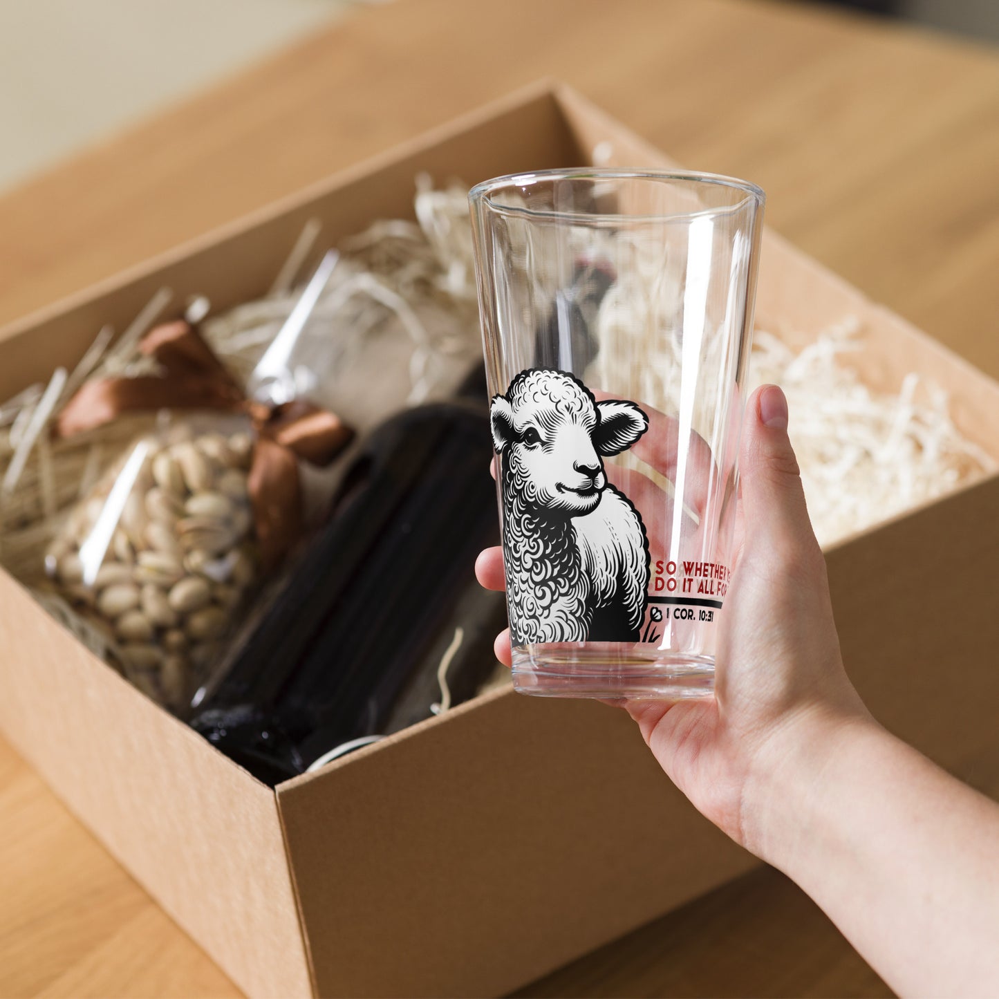 The Lamb Shaker Pint Glass by Raul Anthony Monge
