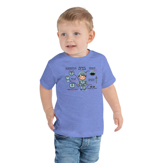 Armor Of God Kids, Boys Toddler Short Sleeve Tee Shirt by Raul Anthony Monge